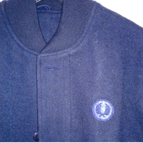 Fred perry bomber jacket college baseball varisity size XS wool black unisex - Picture 2 of 5